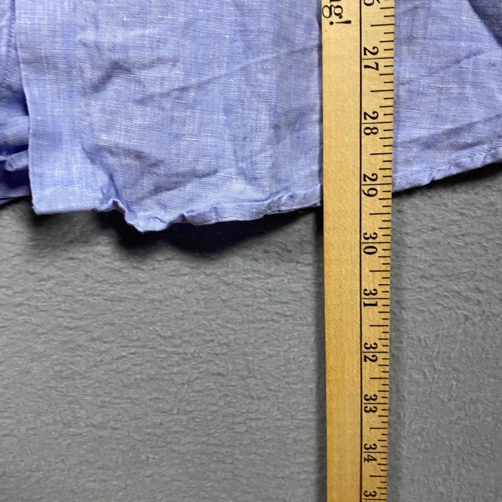 Baird McNutt Murano Button Down Shirt Mens XXL‎ Blue Irish Linen Short Sleeve - Picture 4 of 6